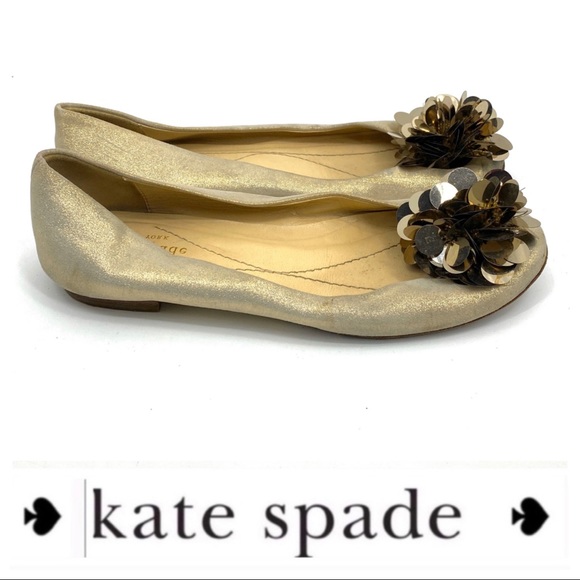 kate spade Shoes - 💕SALE💕 Kate Spade Gold Embellished Ballet Flats